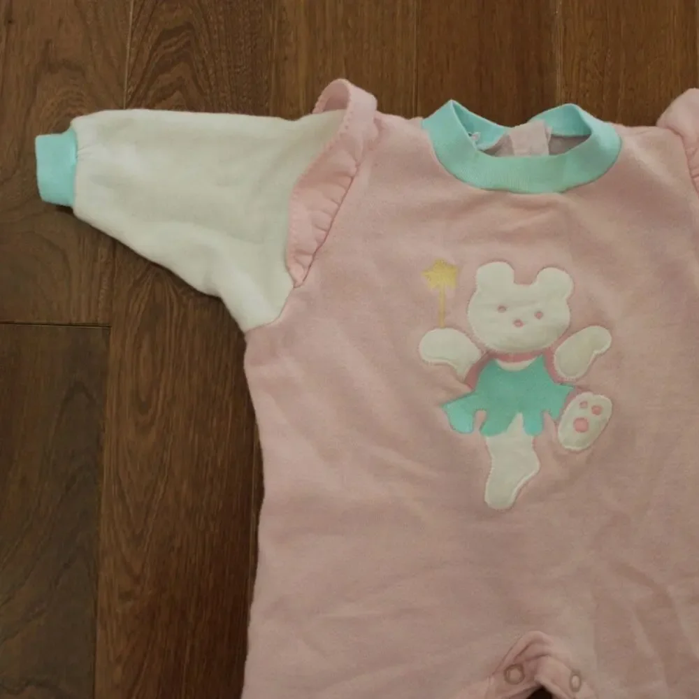 Vintage Carters One Piece Jumpsuit‎ Fleece Ballerina Bear 6 Month USA Made